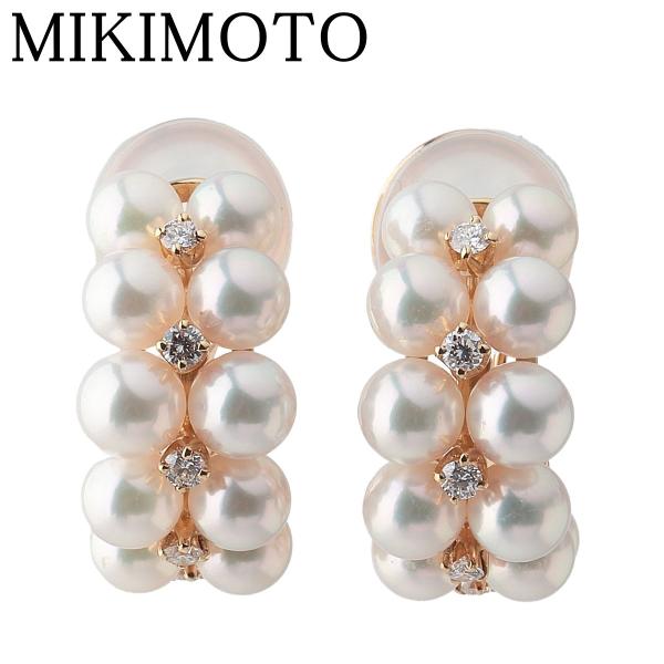 MIKIMOTO ミキモト パール ダイヤ イヤリング アコヤパール4.5mm MIKIMOTO ミキモト パール ダイヤ イヤリング アコヤパール4.5mm