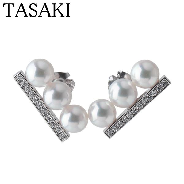 TASAKI タサキ パール ダイヤ ピアス バランスネオ 6.5mm 0.09ct TASAKI タサキ パール ダイヤ ピアス バランスネオ 6.5mm 0.09ct