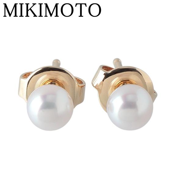 ミキモト ダイヤ パール ピアス アコヤパール8.4mm K18YG【22605
