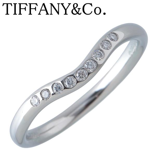 ティファニー カーブド リング 9PD 10.5号 PT950【23409】 TIFFANY&Co.（ティファニー） ダイヤ リング カーブド 9PD 10.5号 幅