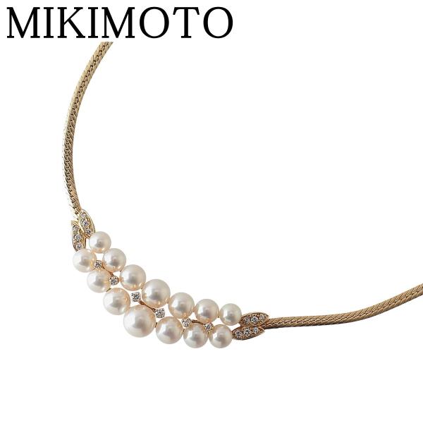 MIKIMOTO（ミキモト） ダイヤ パール ネックレス アコヤパール5.5mm