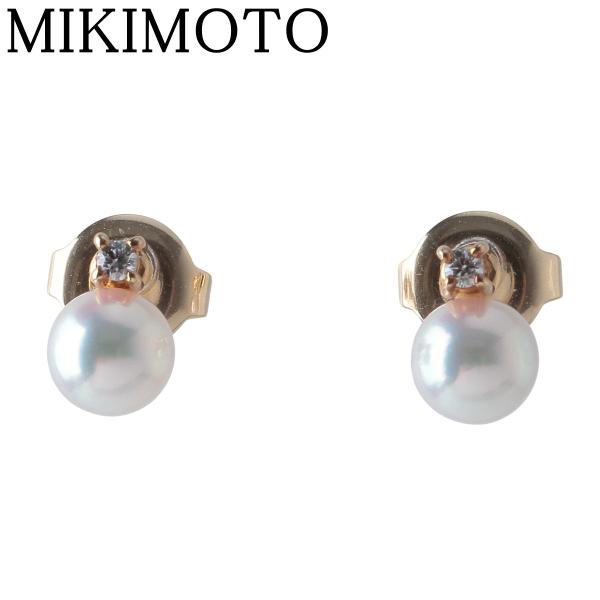 MIKIMOTO（ミキモト） パール ダイヤ ピアス アコヤパール5.3mm K18YG