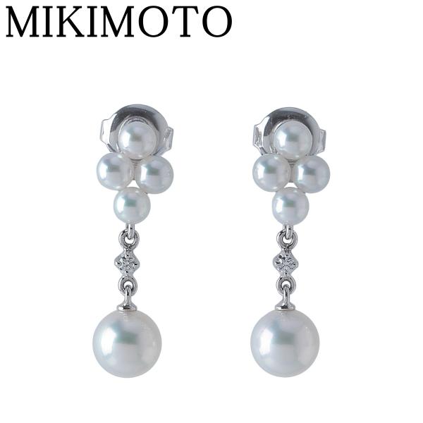 専用　Mikimoto アコヤ真珠　ベビーパール　フープピアス 18KWG MIKIMOTO（ミキモト） ベビーパール ダイヤ ピアス PE-768PU型 アコヤ