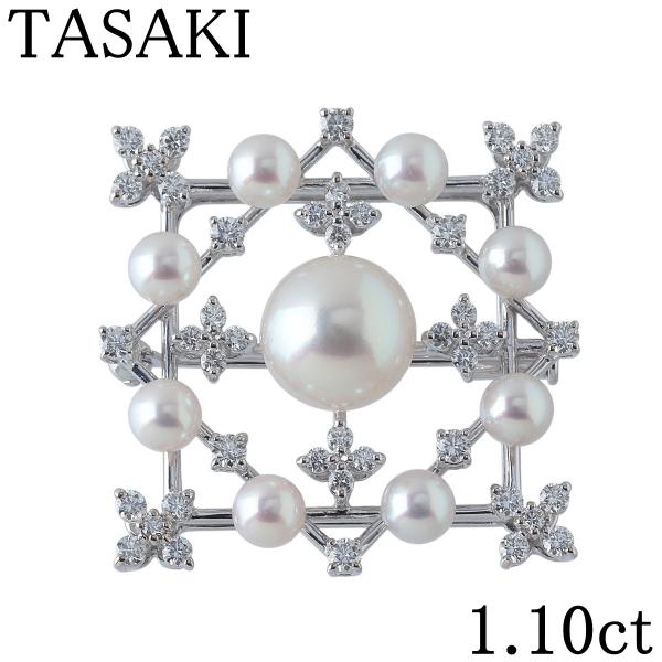 TASAKI（タサキ） パール ダイヤ ブローチ ダイヤ1.10ct K18WG パール