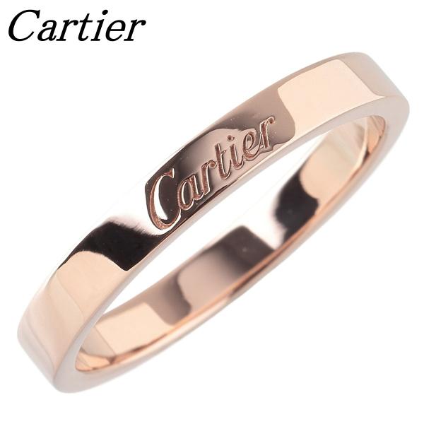 カルティエ Cartier K18PG 1PD エングレーブド リング 51号 Cartier（カルティエ） エングレーブド リング Cドゥカルティエ #58 幅