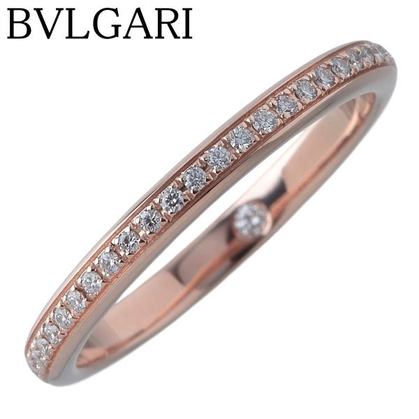 【美品】BVLGARI ダイヤ ローマアモール リング 10号 8号 刻印あり BVLGARI（ブルガリ） ダイヤ リング ローマ アモール ハーフエタニティ