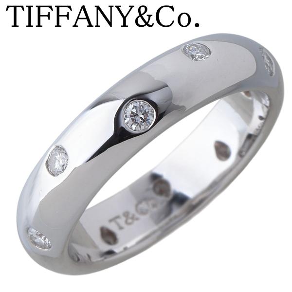 Tiffany ダイヤモンドドッツリングPt950 #10 正規店メンテナンス済 TIFFANY&Co.（ティファニー） ドッツ ダイヤ リング 約8.5号 PT950 10