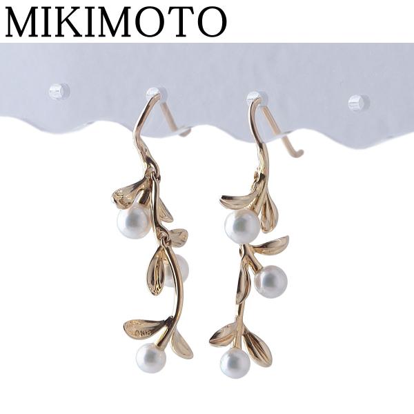 MIKIMOTO（ミキモト） パール ピアス オリーブリーフ アコヤパール4.0