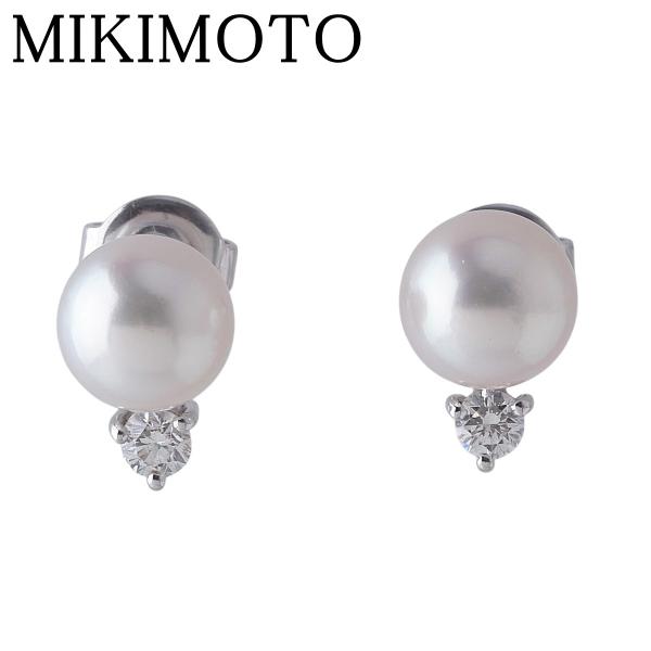 ※レイちゃそ※MIKIMOTO ミキモト 真珠 ピアス K18 パール MIKIMOTO（ミキモト） ダイヤ パール ピアス 現行モデル PE-955PU型
