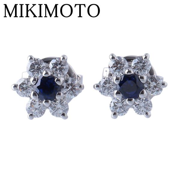 MIKIMOTO（ミキモト） ダイヤ サファイア ピアス ダイヤ0.21ct×2