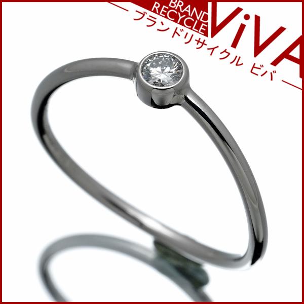 ティファニー　シングルロウ　リング　pt950 7.5号　現行品 Elsa Peretti ティファニー ウェーブ シングル ロウ ダイヤモンド