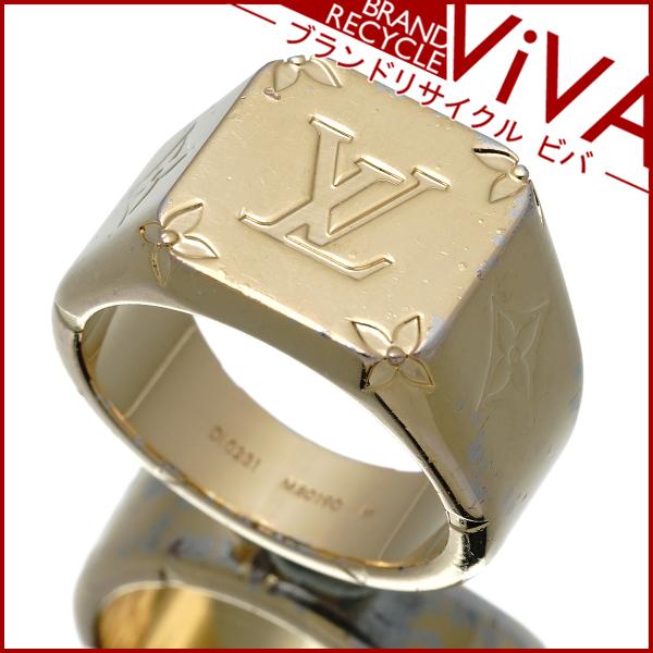 ✨美品✨ルイヴィトン　リングLV モザイク　モノグラム　ゴールド　メンズ LOUIS VUITTON（ルイ・ヴィトン） メンズ モノグラム シグネット