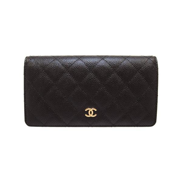 キャビアスキン シャネル CHANEL 財布 新作 レディース 長財布