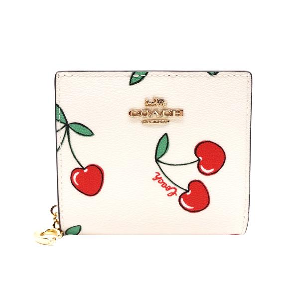 [新品未使用]COACH コーチ　チェリー柄 二つ折り財布 COACH（コーチ） 二つ折り財布 ミニ財布 アウトレット チェリー