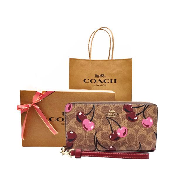 COACH（コーチ） 財布 長財布 新作 新品 シグネチャー チェリー