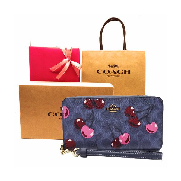 COACH（コーチ） 財布 長財布 新作 新品 シグネチャー チェリー