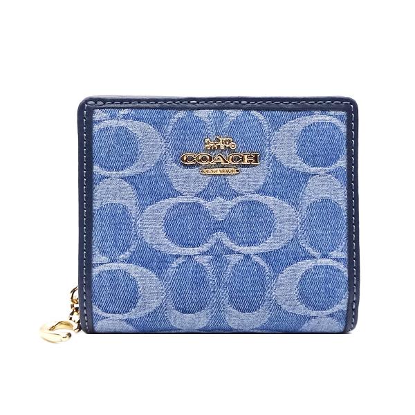 COACH（コーチ） 財布 新作 新品 デニム シグネチャー レザー 二つ折り