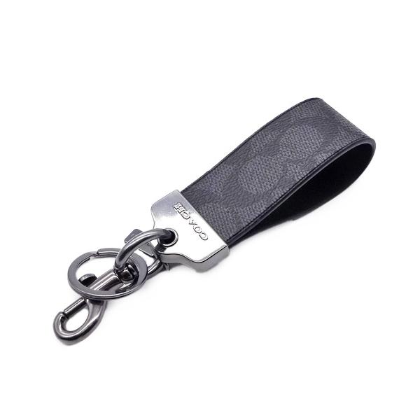 【美品】COACH シグネチャー キーホルダー ブラック COACH（コーチ） キーホルダー キーリング 新作 新品 シグネチャー