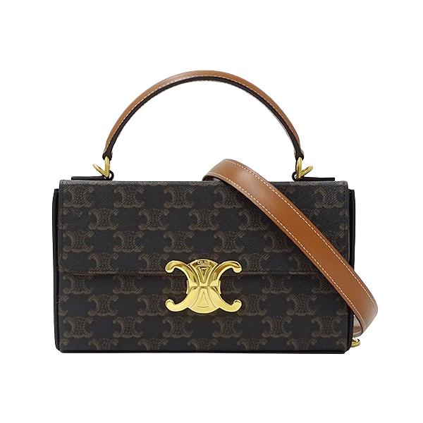 CELINE セリーヌ トリオンフ 2WAY スモール ハンドバッグ ショルダーバッグ タン 管理番号：10399 CELINE（セリーヌ） バッグ レディース ブランド ハンドバッグ