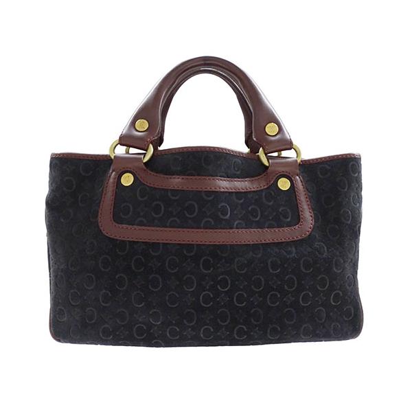 【美品】セリーヌ ブギーバッグ ブラック レザー スウェード Cマカダム CELINE（セリーヌ） バッグ レディース ブランド トートバッグ