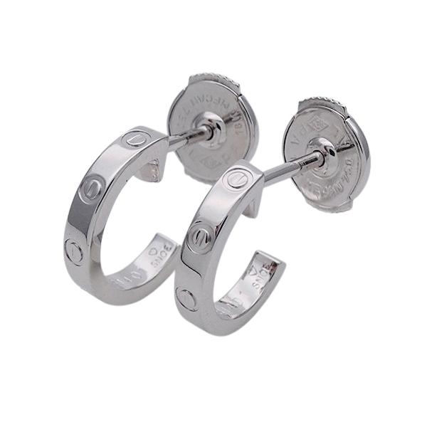 Cartier カルティエ ピアス 750wg ミニラブピアス フープ J156 Cartier カルティエ ピアス 750wg ミニラブピアス フープ J156
