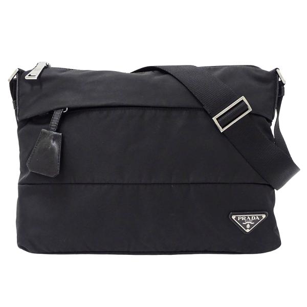 オ*す様 10000円スタート　PRADA ブラック ナイロン ショルダーバッグ プラダ PRADA ナイロンショルダーバッグ ブラック ナイロン