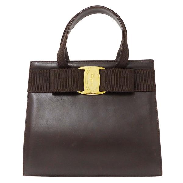 Salvatore Ferragamo パーティーバッグ ダークブラウン Salvatore Ferragamo Snakeskin Small Dumpling Soft Bag Testa di