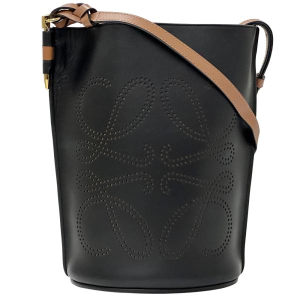 ロエベ LOEWE バッグ レディース ブランド アナグラム ショルダーバッグ レザー ゲートバケット ブラック ブラウン バイカラー 斜めかけ おしゃれ かわいい 【中古】 LOEWE（ロエベ） バッグ レディース ブランド アナグラム ショルダー