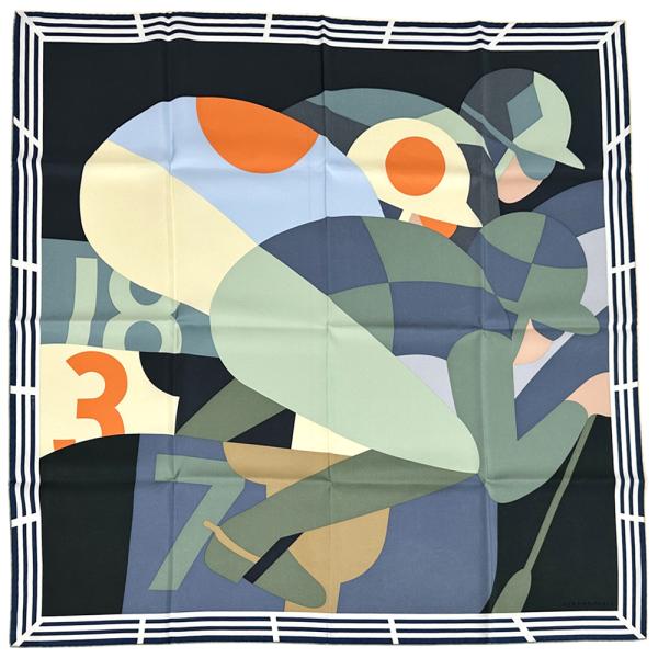 HERMES（エルメス） スカーフ カレ90 18-3-7 ヴェール・アントラシト