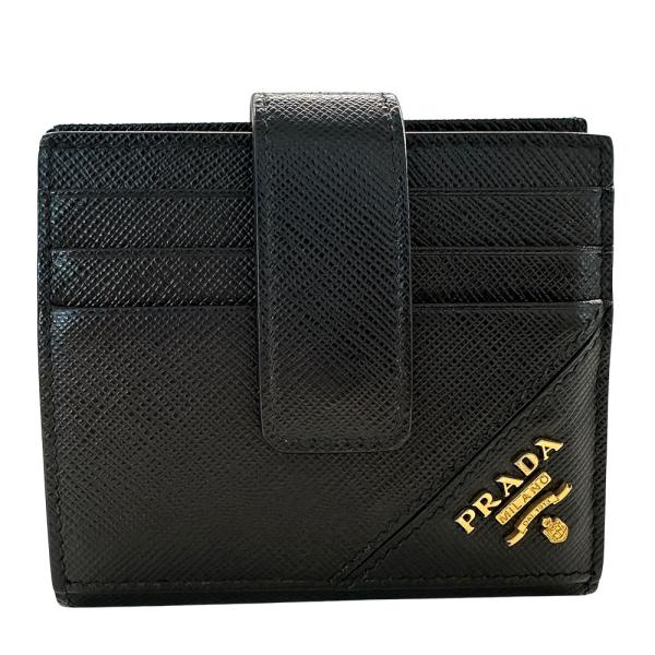 美品⭐︎プラダ PRADA 財布 二つ折り財布 サフィアーノ 黒 PRADA（プラダ） 財布 メンズ ブランド 二つ折り財布 サフィアーノ