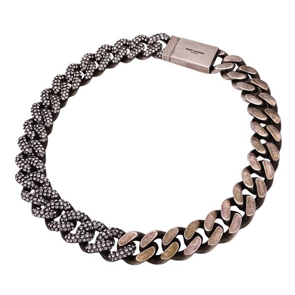 イヴサンローラン ネックレス チョーカー ハート ラインストーン 大ぶり SAINT LAURENT サンローラン チョーカー レディース メンズ ブランド