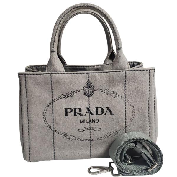 N acky PRADA カナパミニ　2way トートバッグ　グレージュ PRADA（プラダ） バッグ レディース ブランド カナパ ハンドバッグ