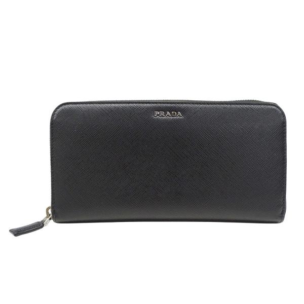 ＰＲＡＤＡ　プラダ　サフィアーノ　二つ折り財布　ブラック革 　　ｐ PRADA（プラダ） 二つ折り財布 サフィアーノ ミニ財布 レディース
