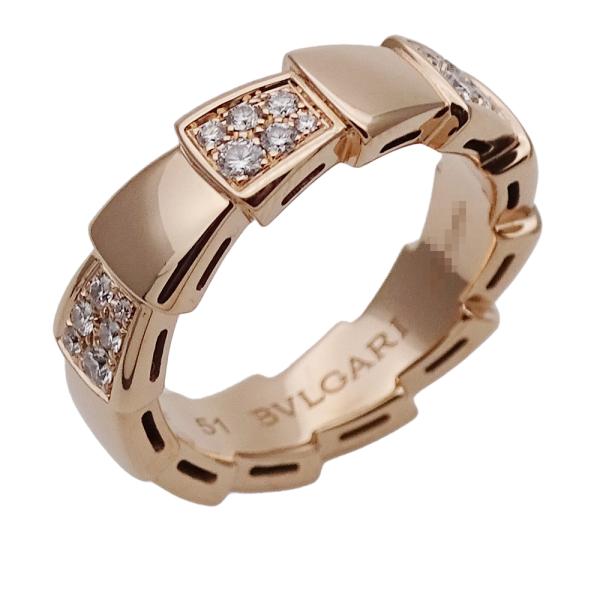 美品 BVLGARI セルペンティ PG リング Mサイズ51-53 ダイヤ 楽天市場】【銀座店】 ブルガリ #51-53 約0.91ct ダイヤモンド