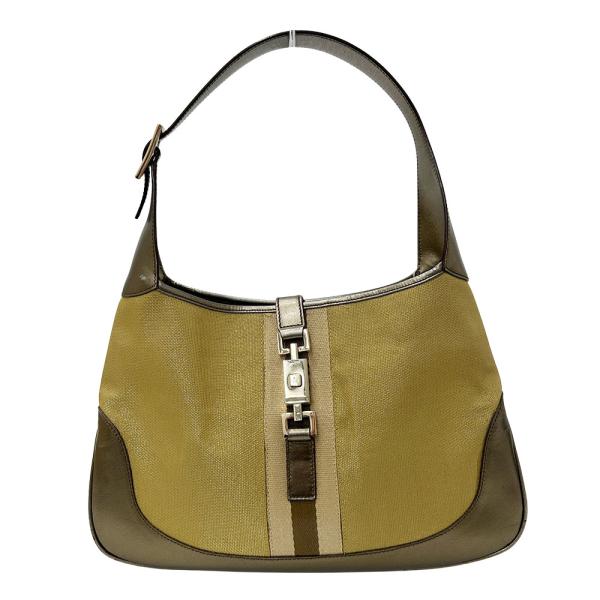 グッチ GUCCI バッグ レディース ブランド ジャッキー  ショルダーバッグ  レザー キャンバス ゴールド 001・3306 ワンショルダー 肩掛け おしゃれ 【中古】 brandbayshop_v0094456400