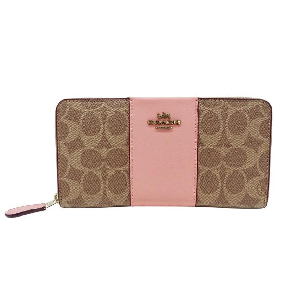 新品 コーチ COACH 長財布(ラウンドファスナー) アコーディオン ジップ ピンク brandbayshop_v0094692600