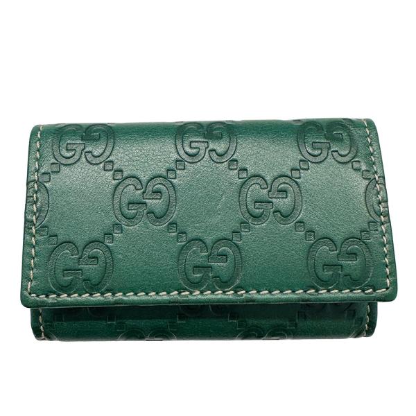 GUCCI（グッチ） キーケース メンズ ブランド シマ レザー グリーン