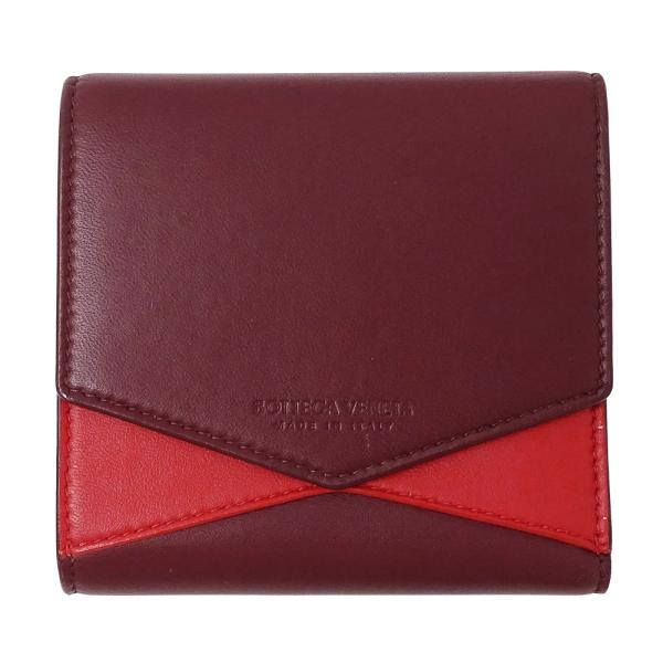 ボッテガ・ヴェネタ レッド レザー 2つ折り財布 レディース 送料無料 【中古】 BOTTEGA VENETA（ボッテガ・ヴェネタ） 財布 レディース ブランド 二