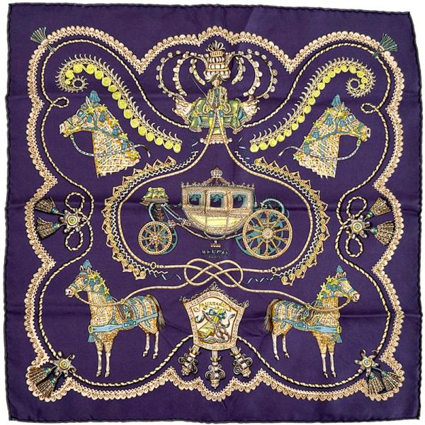 HERMES（エルメス） スカーフ プチカレ PAPEROLES 馬車と貴族