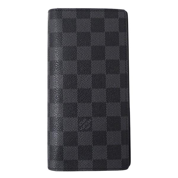 ルイヴィトン ポルトフォイユ・ブラザ　メンズ長財布　ダミエ　黒　N62665 LOUIS VUITTON（ルイ・ヴィトン） 財布 ダミエ グラフィット メンズ
