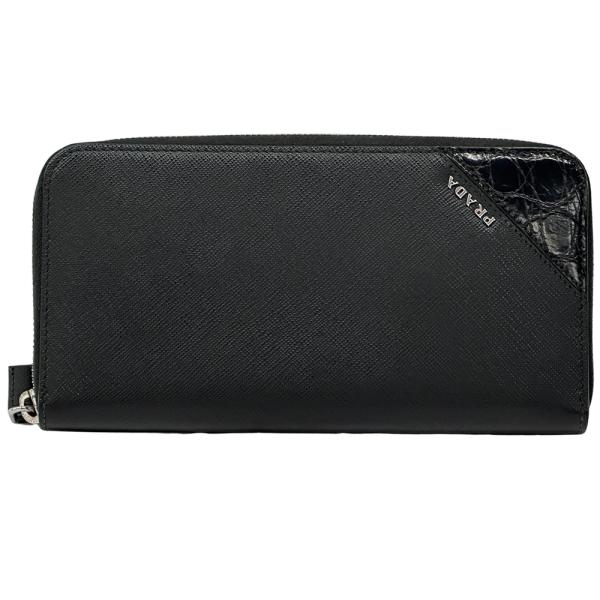 PRADA（プラダ） 財布 メンズ ブランド 長財布 サフィアーノ ブラック