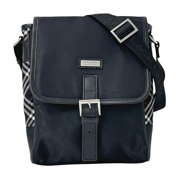 バーバリー　ブラックレーベル　ショルダーバッグ　シャドーホース　ストライプ　黒 BURBERRY BLACK LABEL（バーバリーブラックレーベル） バッグ メンズ
