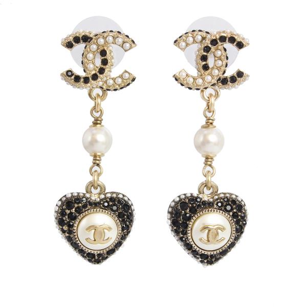 CHANELシャネル ココマークピアス ラインストーン スイングパール ゴールド CHANEL（シャネル） （未使用 展示品）CHANEL AB9397 ココマーク