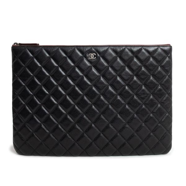 CHANEL シャネル 黒キャビアスキン コスメポーチ アンティーク レトロ