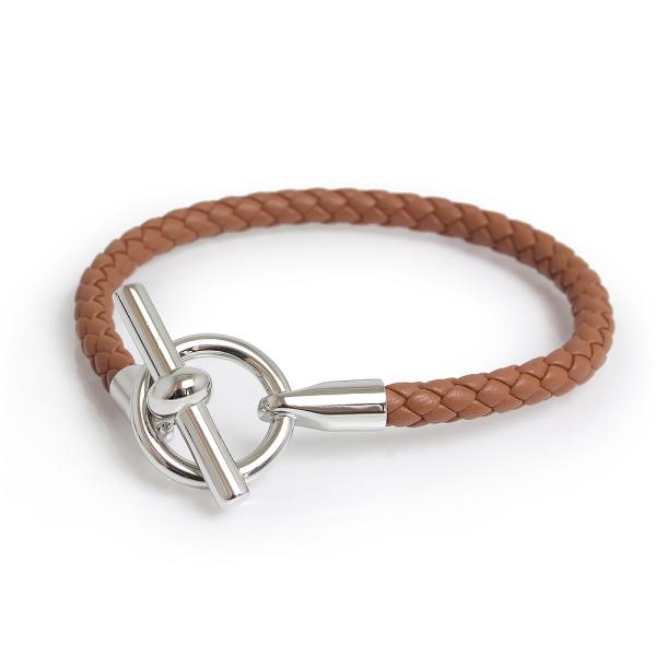 未使用 展示品）エルメス HERMES グレナンH レザー ブレスレット #T5 