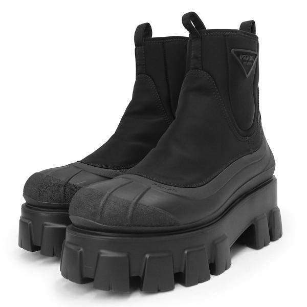 PRADAプラダ　モリノスRe-Nylonギャバジンブーツ PRADA（プラダ） （未使用 展示品）プラダ モノリス ギャバジン 三角