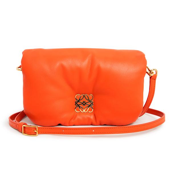 （未使用　展示品）ロエベ LOEWE ゴヤ パファー ミニ ショルダーバッグ 斜め掛け シャイニーナパラムスキン レザー サンライズオレンジ ゴールド金具 A896W56X01 brandbrand_200019595019