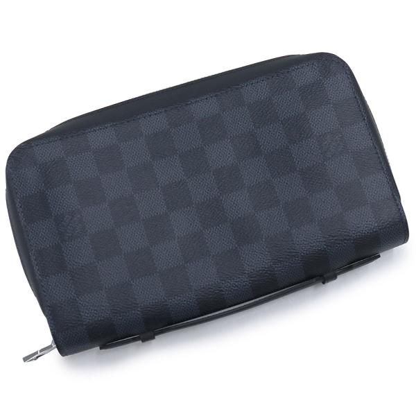（美品）ルイ ヴィトン LOUIS VUITTON ジッピー XL トラベルケース ラウンドファスナー 長財布 ダミエコバルト ネイビー ブラック 紺 黒 シルバー金具 N41590 brandbrand_200020960019
