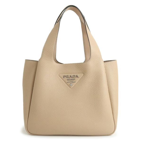 PRADA プラダ VIT.DAINO トート レザー グレー ゴールド金具