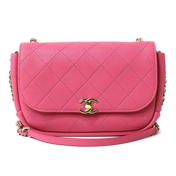 （未使用保管品）シャネル CHANEL ココマーク CC シングル フラップ チェーン ショルダーバッグ 斜め掛け ラムスキン レザー ピンク ゴールド金具 AS0138 CHANEL（シャネル） （未使用保管品）シャネル ココマーク CC シングル